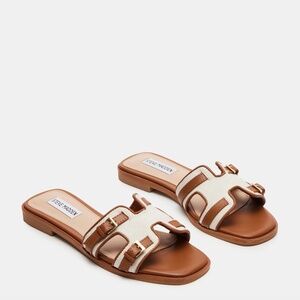 HALDIE NATURAL LINEN SANDALS STEVE MADDEN